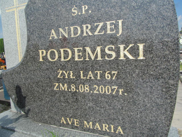 Andrzej Podemski 1940 Kutno - Grobonet - Wyszukiwarka osób pochowanych